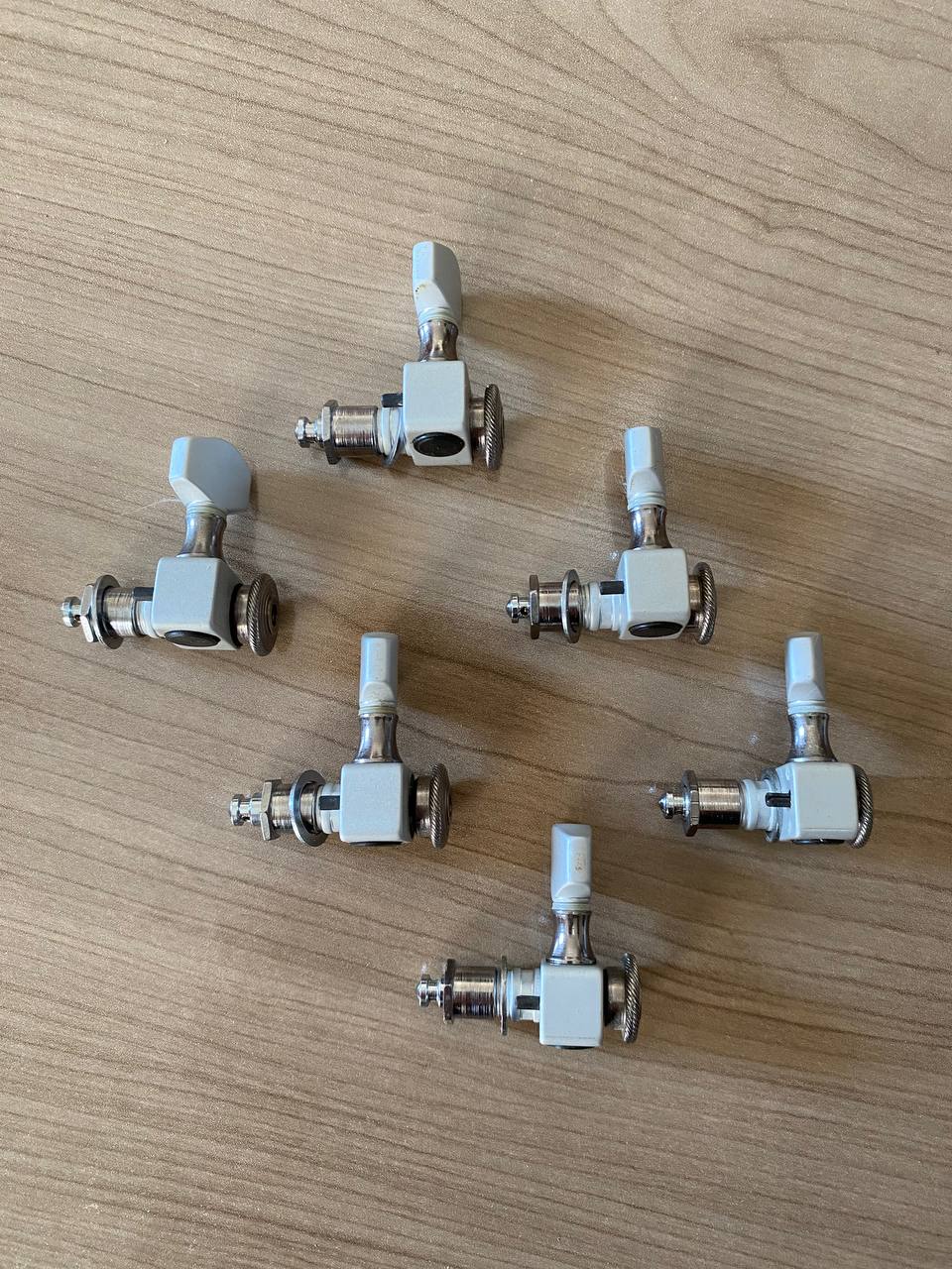 Vintage 1980s Sperzel Trim-Lok Locking Tuners (Set of 6) — 6-in-Line, Satin Gray Finish