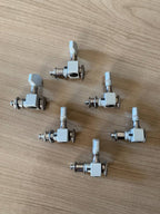 Vintage 1980s Sperzel Trim-Lok Locking Tuners (Set of 6) — 6-in-Line, Satin Gray Finish