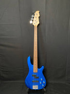 Vision JB8 Jazz Bass Starter Kit - Sosft case Jack and 35W Amplifer - Blue - NEW