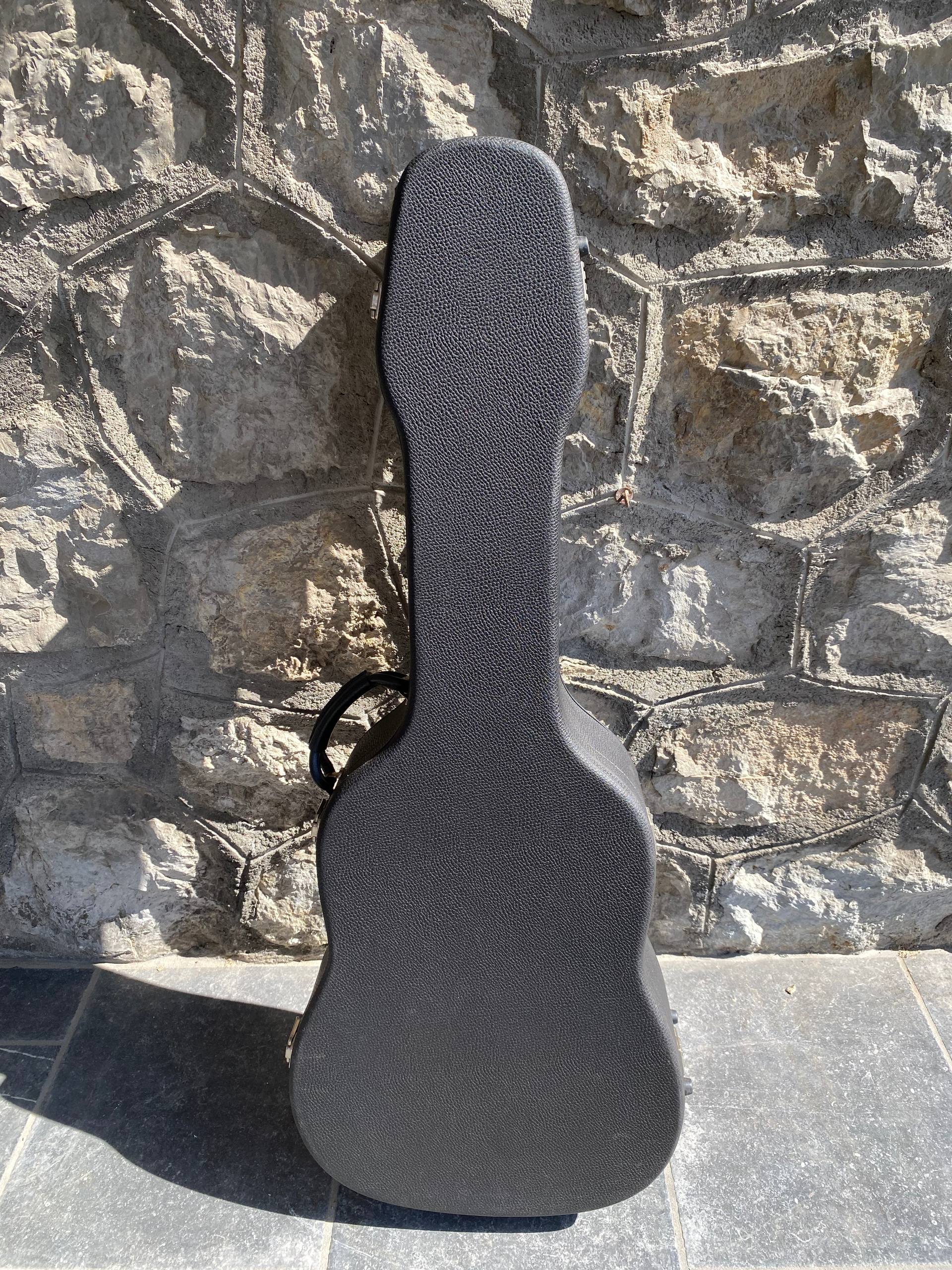 Vintage Hard Shell Acoustic Guitar Case - Red Velvet Interior