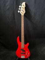 Vision JB8 Jazz Bass Starter Kit - Sosft case Jack and 35W Amplifer - Red - NEW