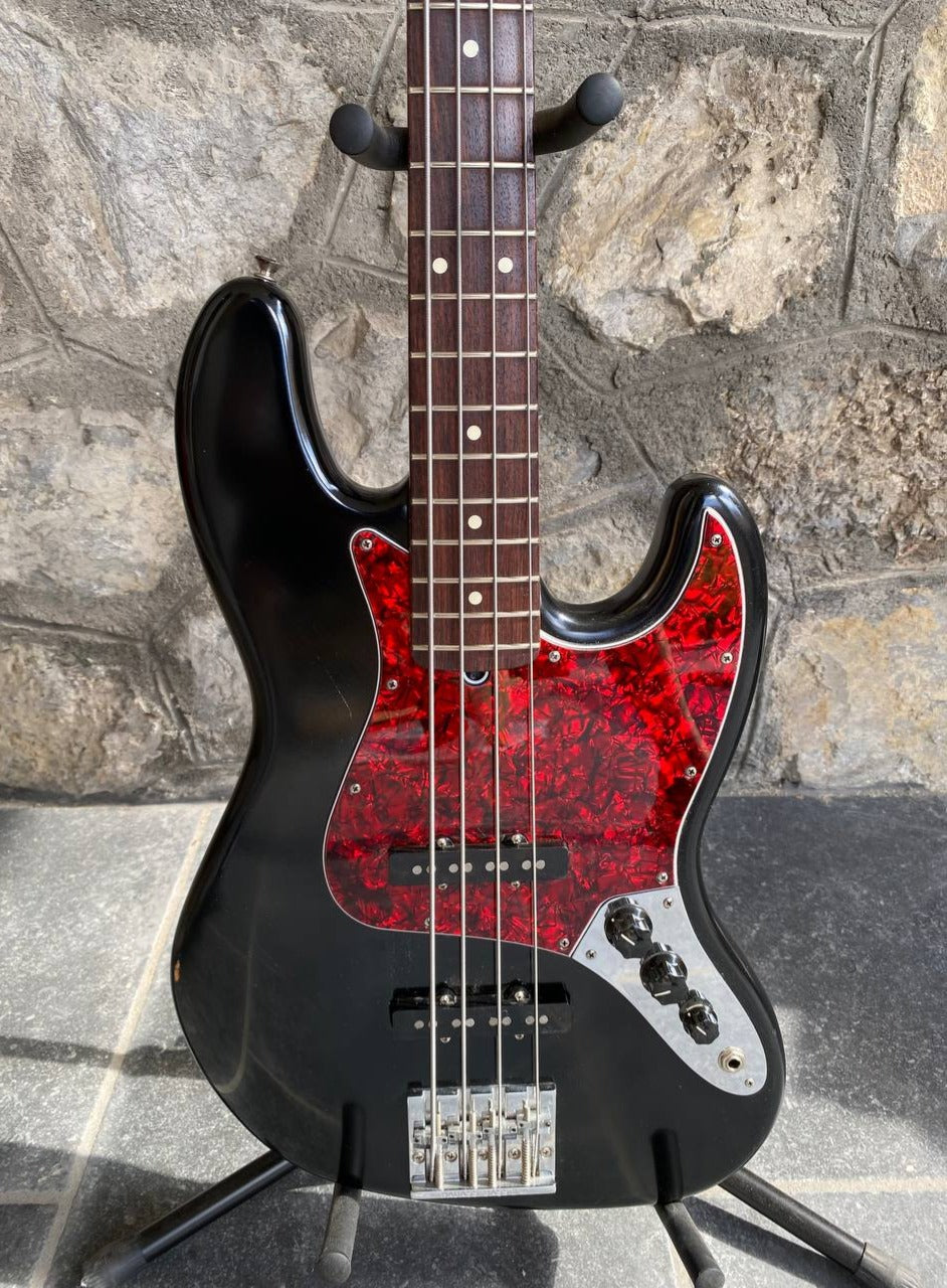2007 Fender Highway One Jazz Bass - Black Nitrocellulose Finish w Tortoise & Original White Pickguards
