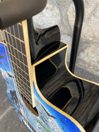 Hand-Painted Acoustic-Electric Classical Guitar "Batman & Joker" by Roberta Perrotta