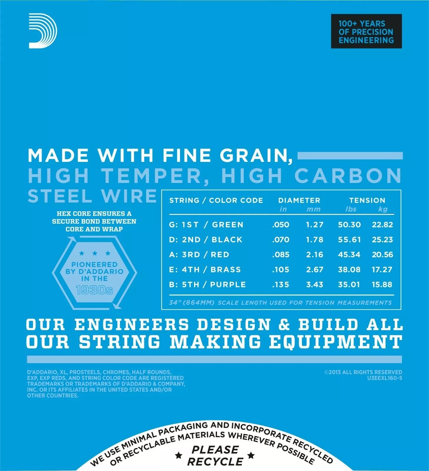 D'Addario Exl160-5 Long Scale 50-135