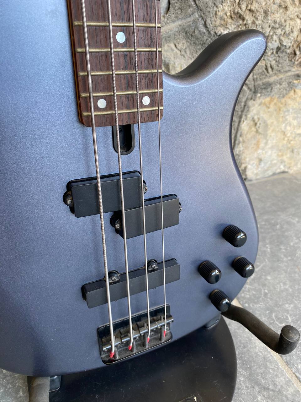 Yamaha RBX370A Active Bass (Metallic Gray) — 24 Frets, Black Hardware, Excellent Condition + Video Demo