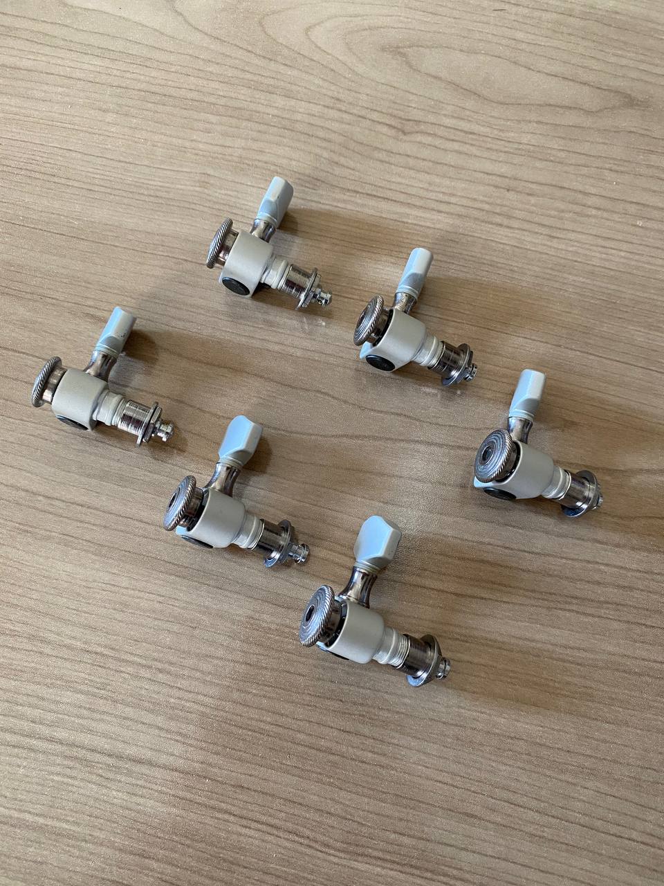 Vintage 1980s Sperzel Trim-Lok Locking Tuners (Set of 6) — 6-in-Line, Satin Gray Finish