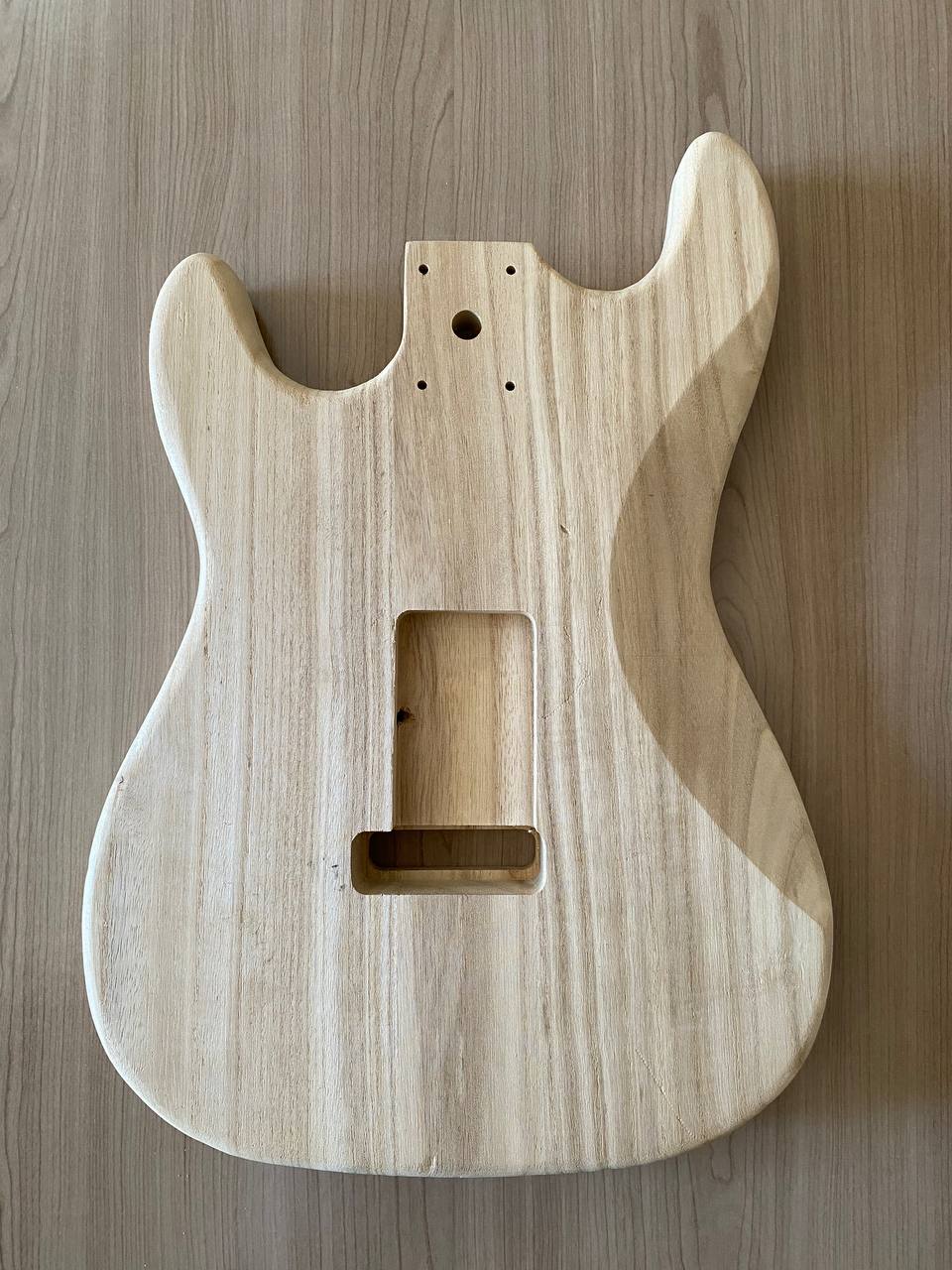 Custom Stratocaster-Style Guitar Body — Unfinished Lightweight Ash, Project Grade