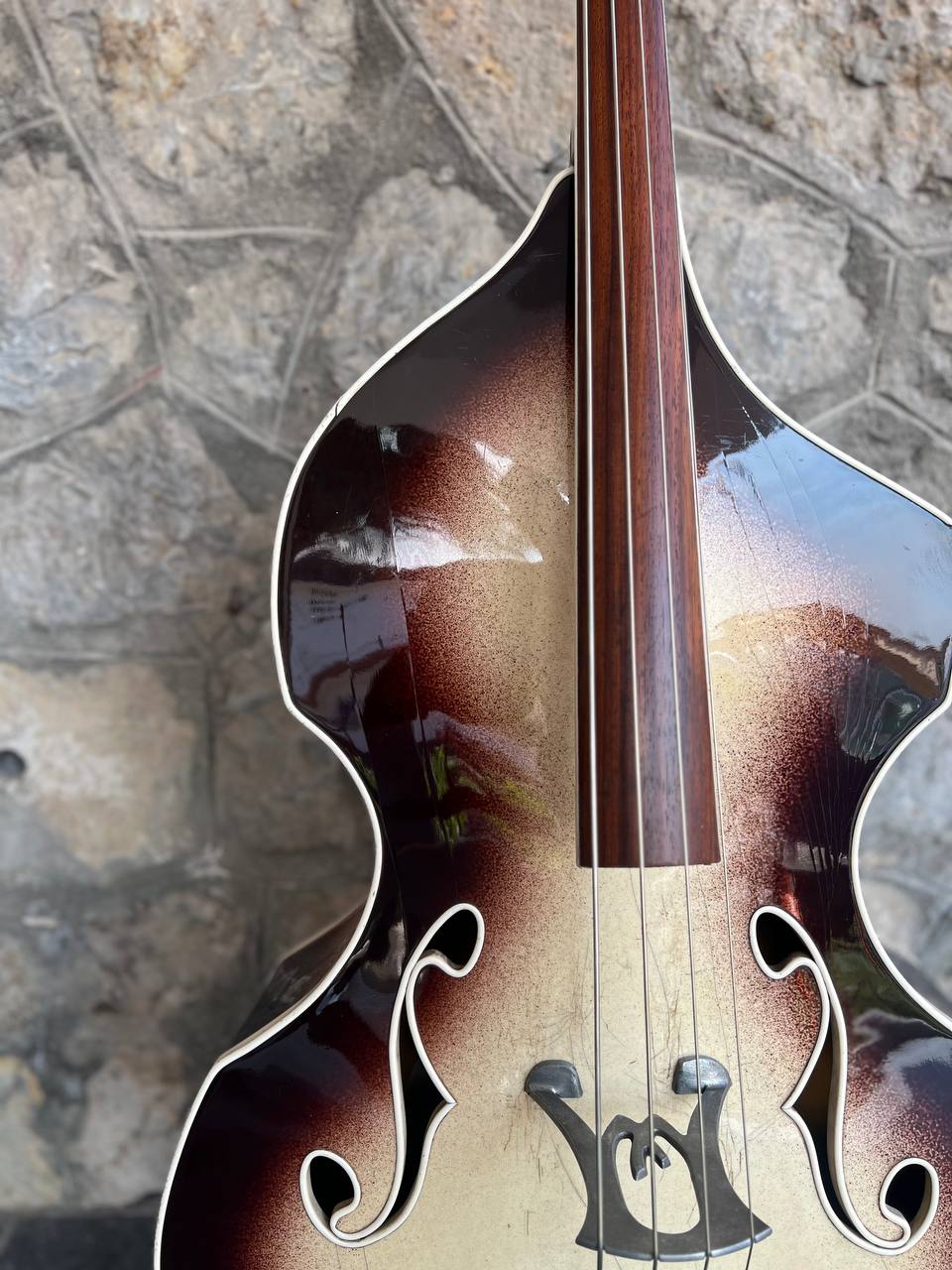 July 1960 Wandre Framez Naika Brownburst Upright Double Bass 3/4 Made in Italy