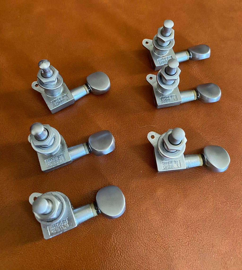 Set of 6-In-Line Tuning Machines - Satin Chrome  Brushed Silver Finish
