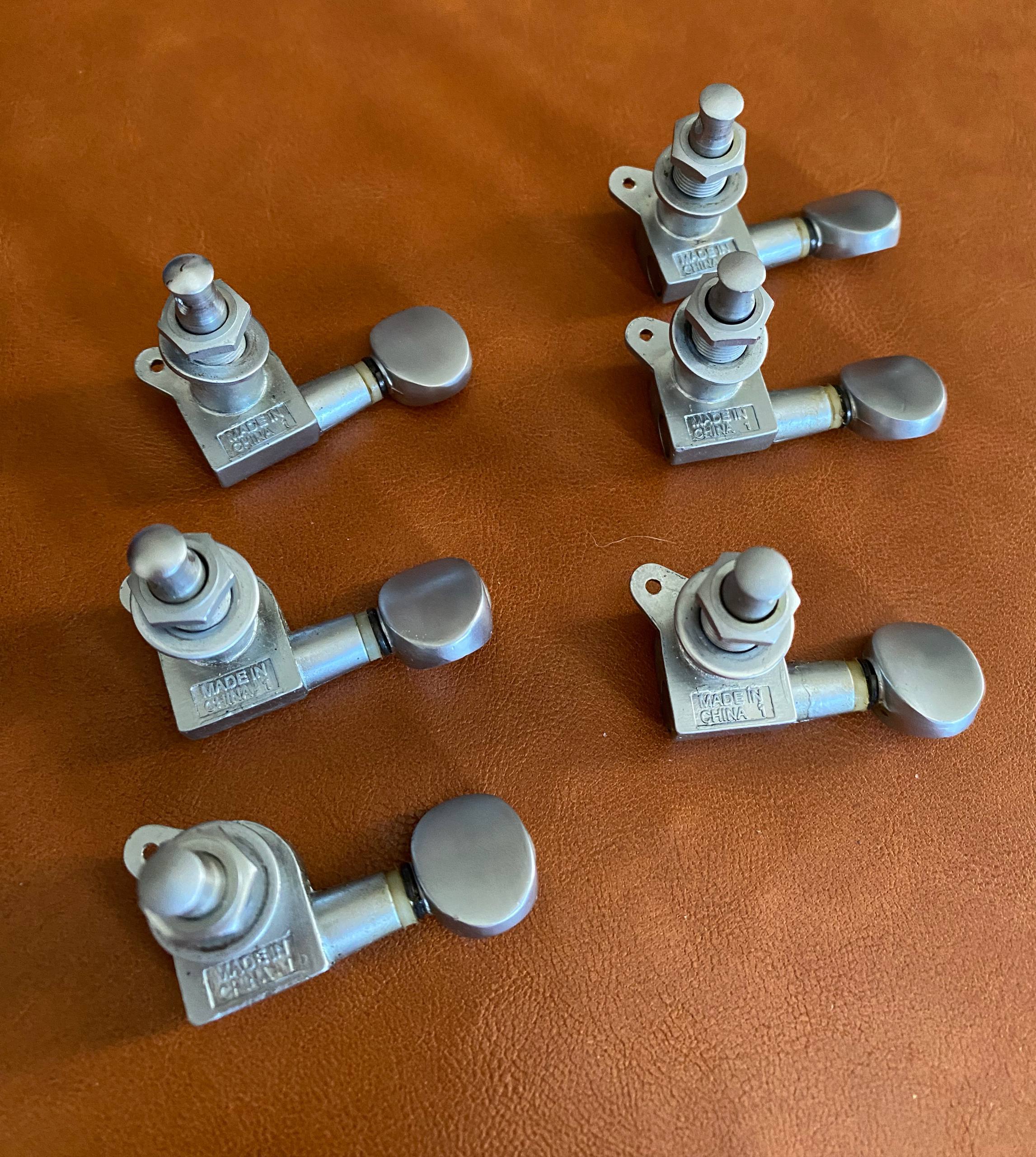 Set of 6-In-Line Tuning Machines - Satin Chrome  Brushed Silver Finish