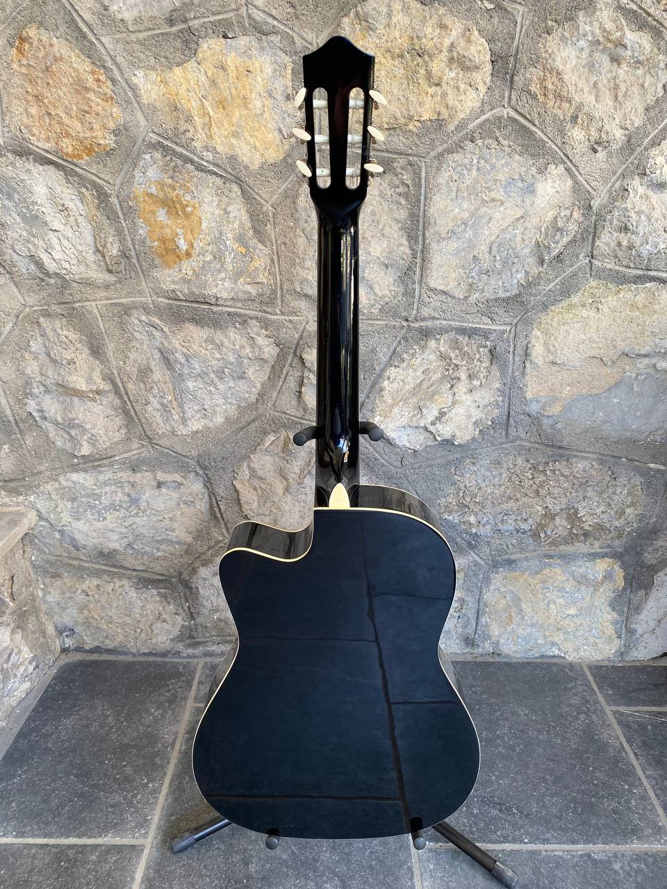 Hand-Painted Acoustic-Electric Classical Guitar "Batman & Joker" by Roberta Perrotta