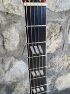 Unbranded Double Cutaway Thinline Acoustic-Electric Guitar — Redburst, Dual Humbuckers & Fretboard Inlays + Video Demo