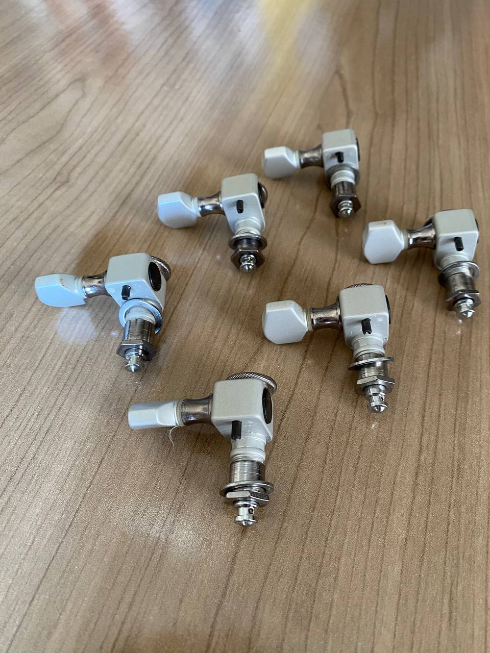 Vintage 1980s Sperzel Trim-Lok Locking Tuners (Set of 6) — 6-in-Line, Satin Gray Finish