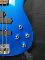 Vision JB8 Jazz Bass Starter Kit - Sosft case Jack and 35W Amplifer - Blue - NEW