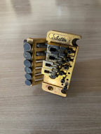 Vintage Schaller Floyd Rose Tremolo Bridge — Gold Finish, US Patent Engraved, Incomplete (For Parts / Repair)