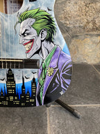 Hand-Painted Acoustic-Electric Classical Guitar "Batman & Joker" by Roberta Perrotta