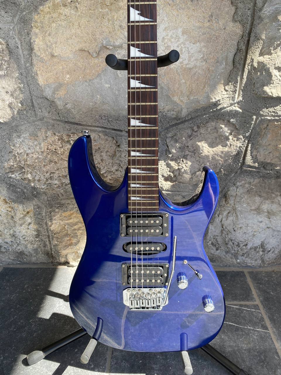 Ibanez Gio Electric Guitar - Metallic Blue - HSH Configuration - Shark Tooth Inlays
