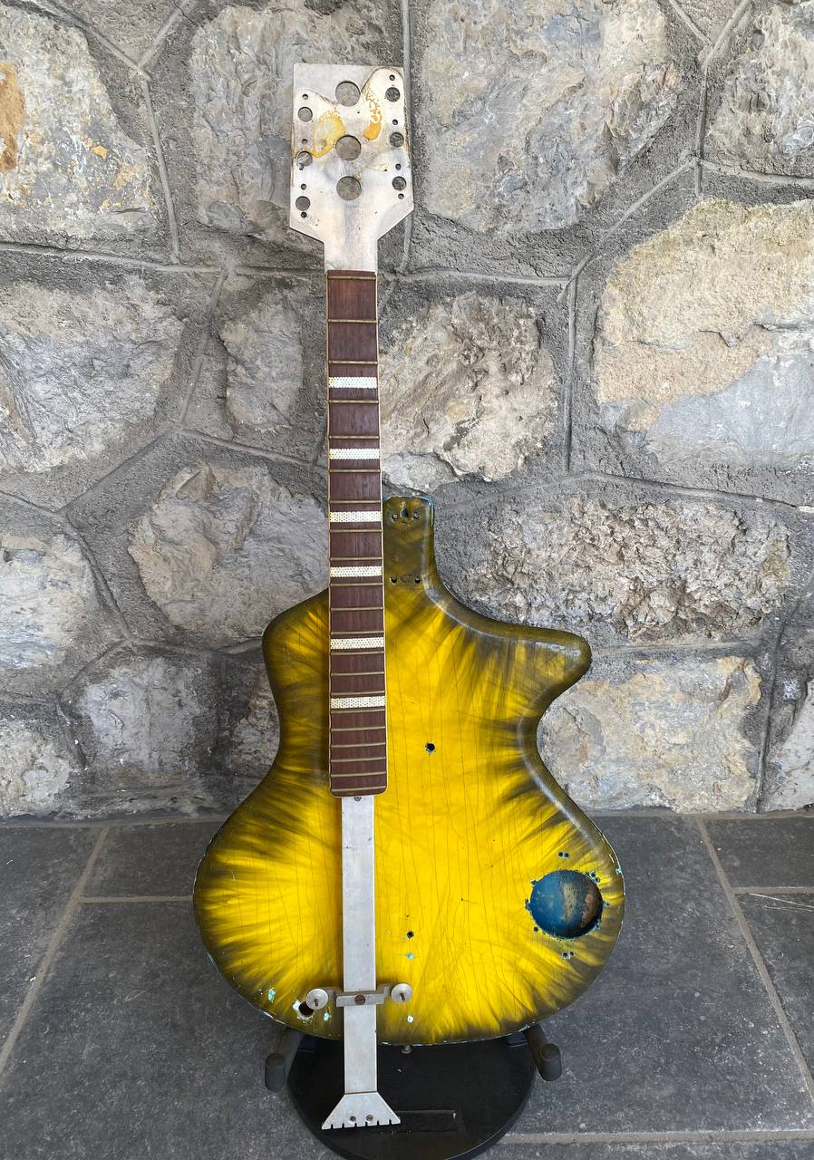 Extremely Rare Vintage Wandrè Spazial Prototype Project (Yellow Smoking Candle) — Aluminum Neck & Naked Body, Collector's Restoration Project