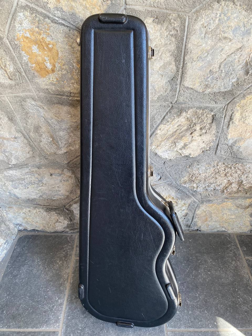 Vintage 1990s Fender American Standard Stratocaster Molded Hardshell Case — Red Logo, Black Interior