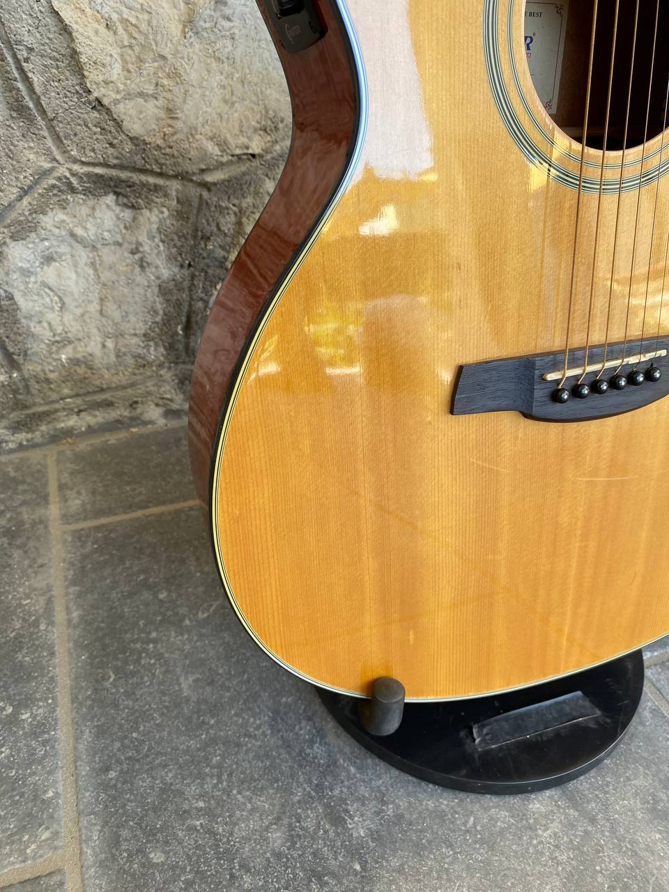 Crafter HTC 24EQ Natural — Acoustic-Electric Guitar, Solid Top, CRT-NV Preamp, Good Condition + Video Demo