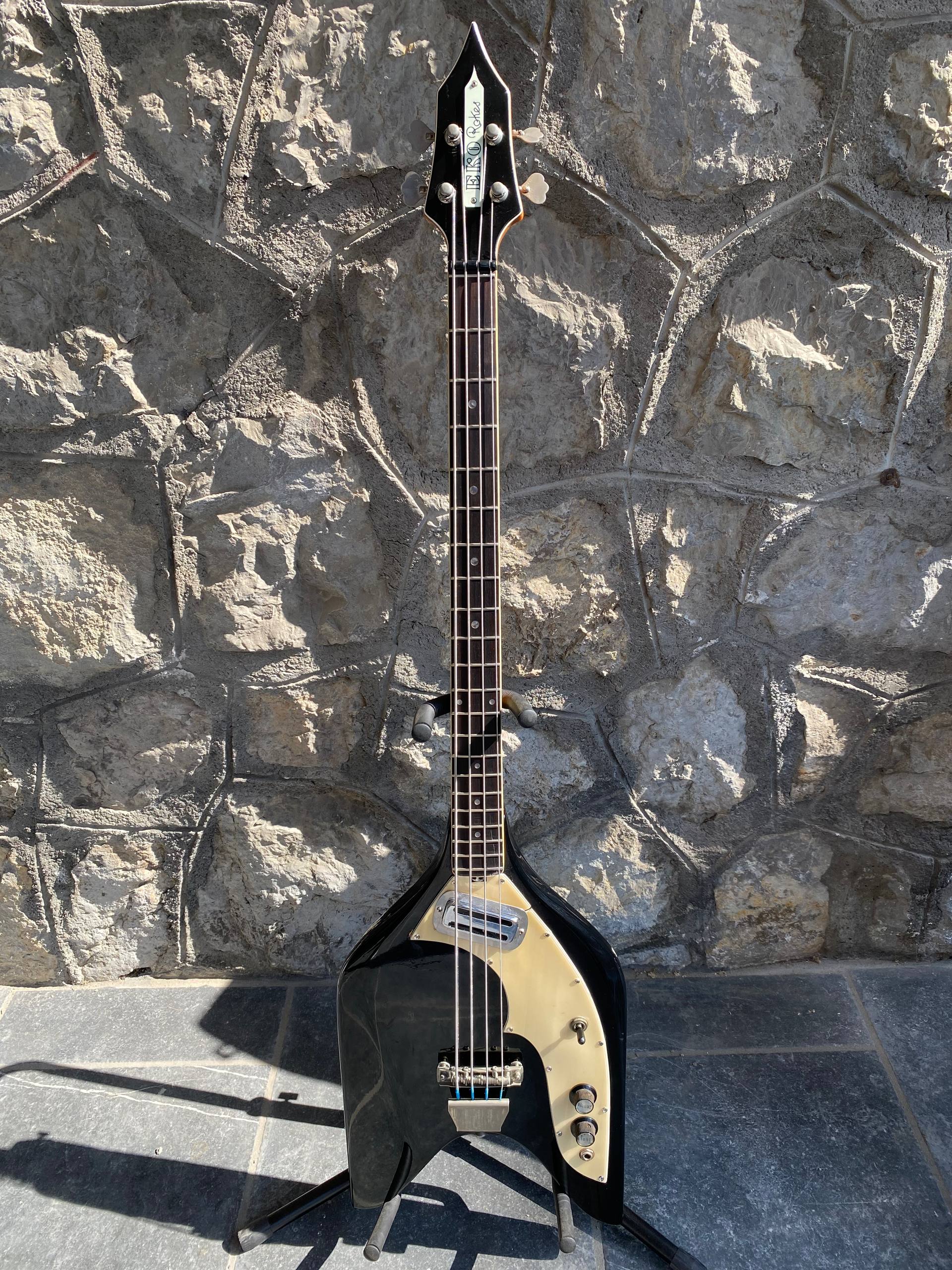 Rare Vintage 1960s Eko Rokes Arrow Bass - Black - Made in Italy