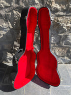 Vintage Hard Shell Acoustic Guitar Case - Red Velvet Interior