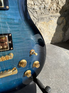 Parkson’s Professional 24-Fret Electric Guitar (Made in Korea) — Blueburst Flame Top, Gold Hardware + Video Demo