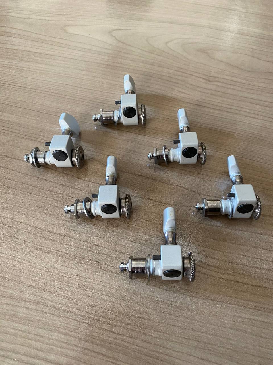 Vintage 1980s Sperzel Trim-Lok Locking Tuners (Set of 6) — 6-in-Line, Satin Gray Finish