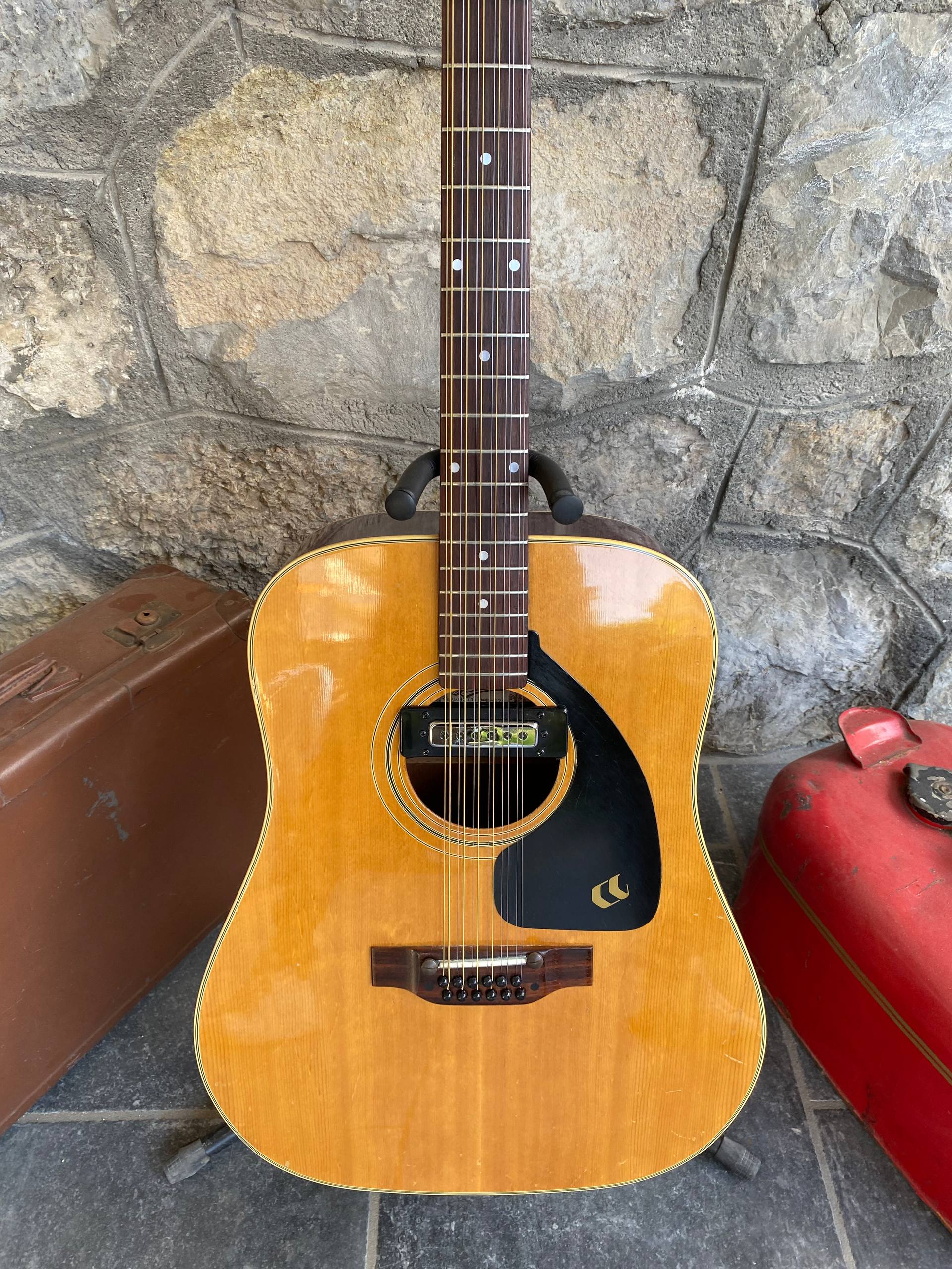 Vintage Aria 12-String Acoustic Guitar with Pickup – Model 6714 – Made in Japan
