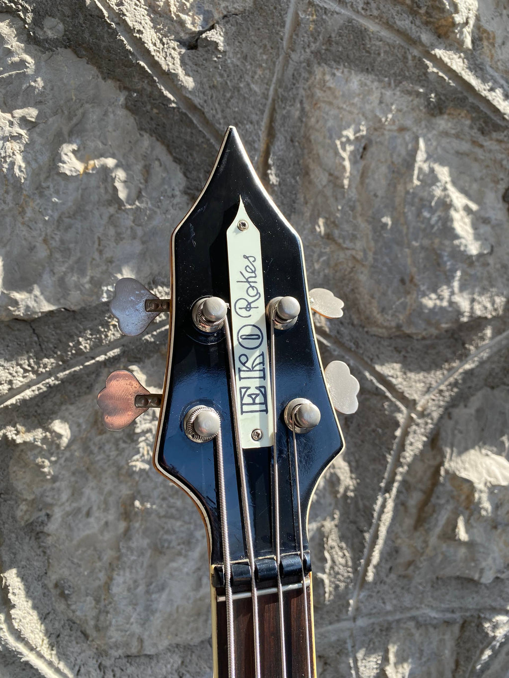 Rare Vintage 1960s Eko Rokes Arrow Bass - Black - Made in Italy