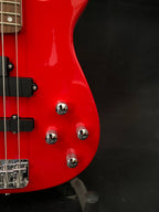 Vision JB8 Jazz Bass Starter Kit - Sosft case Jack and 35W Amplifer - Red - NEW