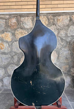 Ultra-Rare 1960 Wandré Naika Double Bass – Made in Italy – Black w/ Carved Lion Head Scroll & Aluminum Hardware with Hard Case