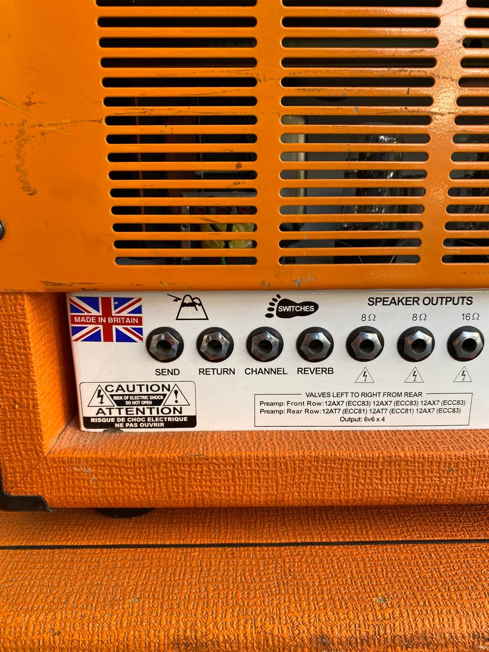 Orange Rockerverb 50 MK1 Head (UK Made) + Rare Slant PPC412 Angled Cabinet - Half Stack