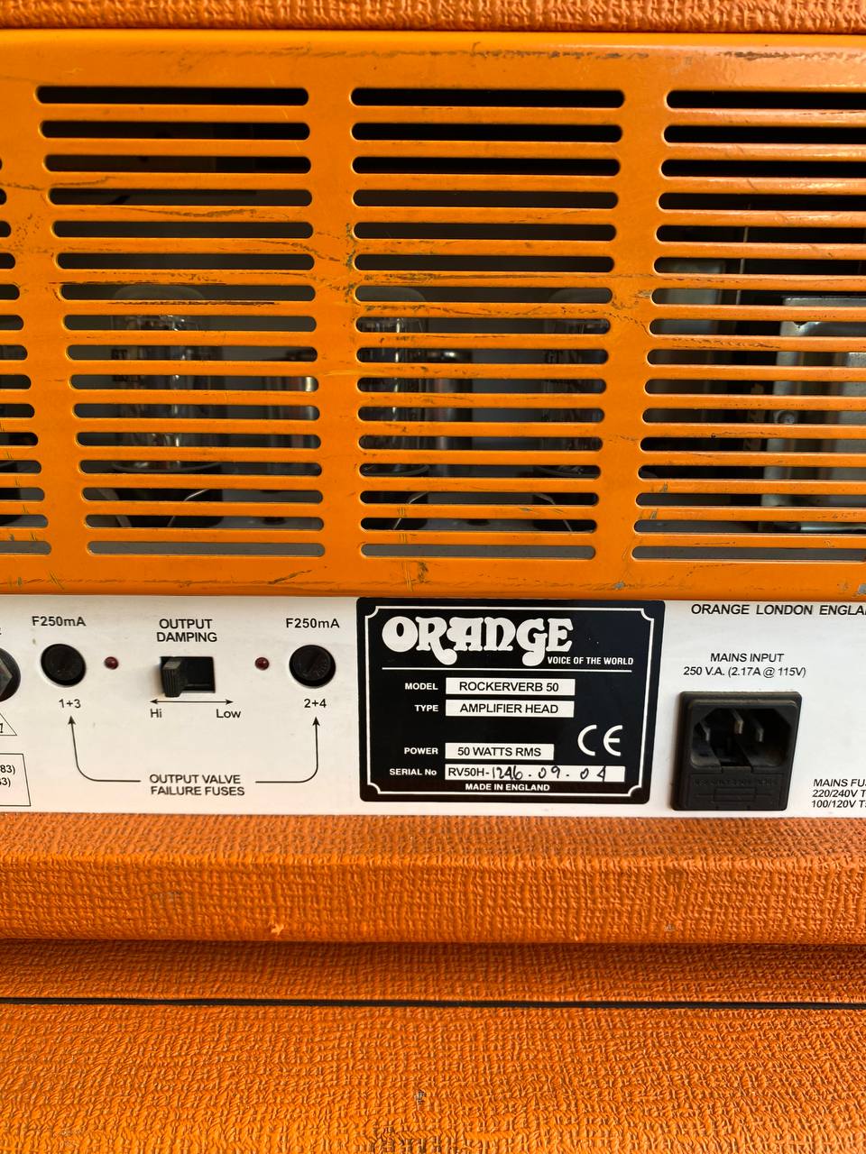 Orange Rockerverb 50 MK1 Head (UK Made) + Rare Slant PPC412 Angled Cabinet - Half Stack