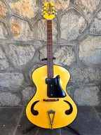 Spectacular 1950s Italian Wandre Framez Piper – Rare Yellow Crackle with Wood Neck