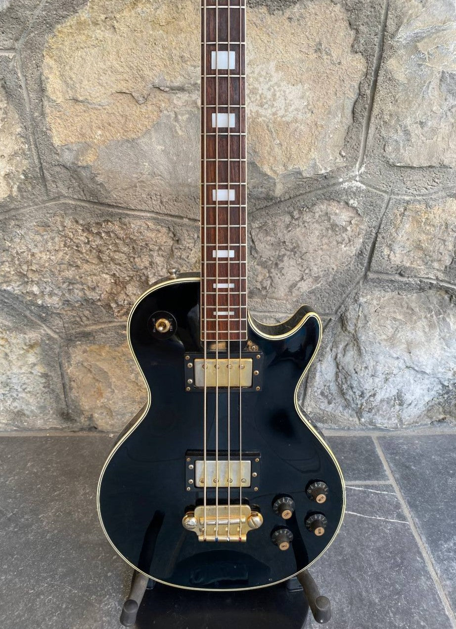 Aria Matsumoku HB Les Paul Bass — 1970s Lawsuit Era, Long Scale, Custom Black + Video Demo