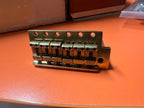 Vintage 1970s Eko CX Solidbody Electric Guitar Bridge — Solid Brass, 6-Screw Original Assembly