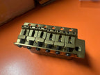 Vintage 1970s Eko CX Solidbody Electric Guitar Bridge — Solid Brass, 6-Screw Original Assembly