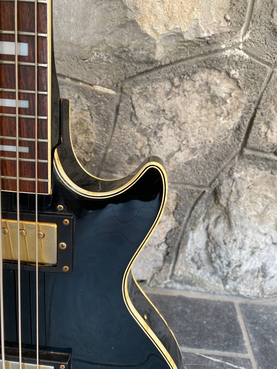 Aria Matsumoku HB Les Paul Bass — 1970s Lawsuit Era, Long Scale, Custom Black + Video Demo