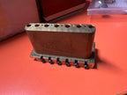 Vintage 1970s Eko CX Solidbody Electric Guitar Bridge — Solid Brass, 6-Screw Original Assembly