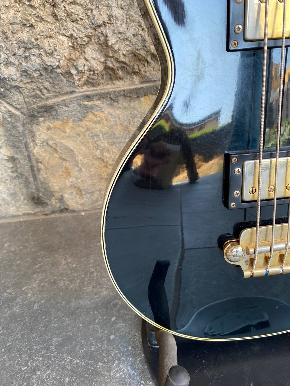 Aria Matsumoku HB Les Paul Bass — 1970s Lawsuit Era, Long Scale, Custom Black + Video Demo