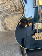 Aria Matsumoku HB Les Paul Bass — 1970s Lawsuit Era, Long Scale, Custom Black + Video Demo