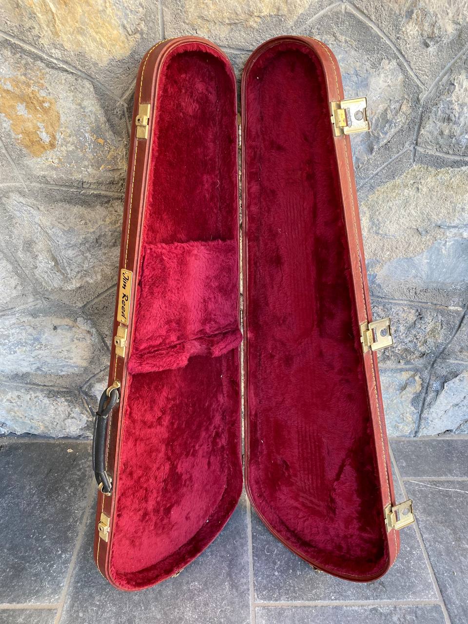 Jim Reed Teardrop Electric Guitar Hard Case – Red Velvet Interior with Accessory Compartment