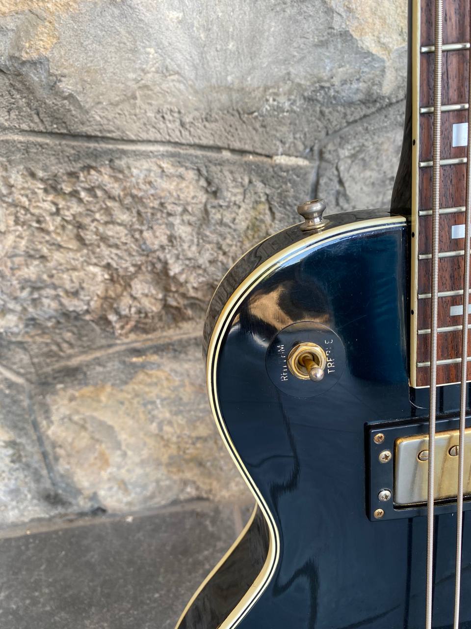 Aria Matsumoku HB Les Paul Bass — 1970s Lawsuit Era, Long Scale, Custom Black + Video Demo