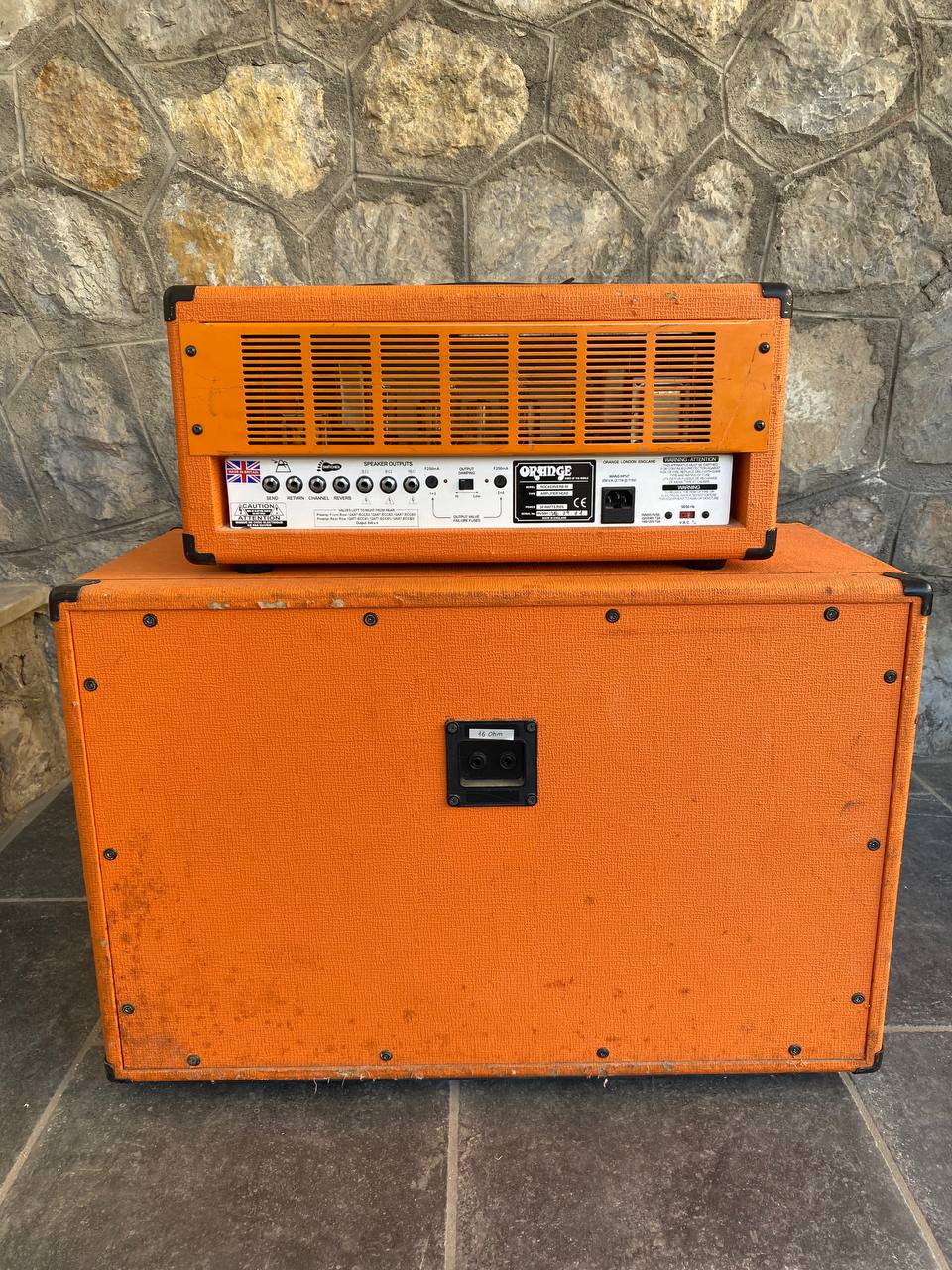 Orange Rockerverb 50 MK1 Head (UK Made) + Rare Slant PPC412 Angled Cabinet - Half Stack